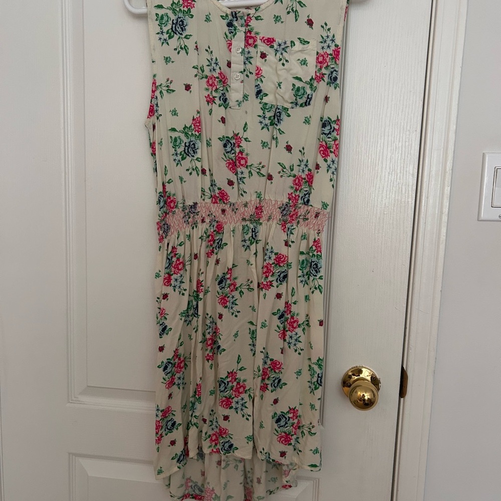 Zara Cream Floral High Low Dress